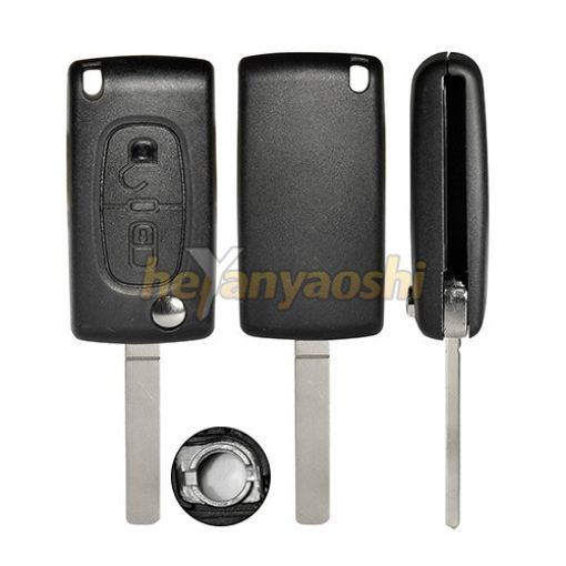 Picture of Replacement 2 Buttons Flip Remote Shell  for Peugeot W/ O Battery Connector