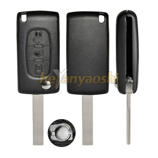 Picture of Replacement 3 Buttons Flip Remote Shell  for Peugeot W/ O Battery Connector