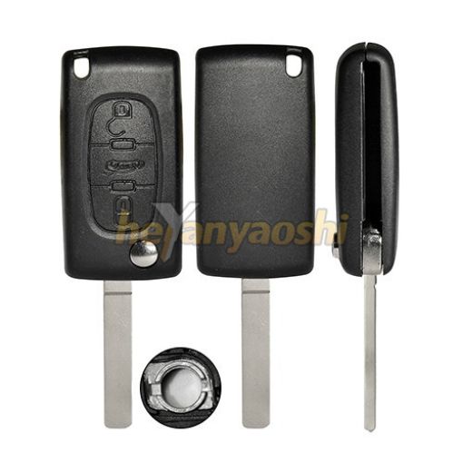 Picture of Replacement 3 Buttons Flip Remote Shell  for Peugeot W/ O Battery Connector