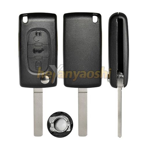 Picture of Replacement 3 Buttons flip Remote Key Shell for Citroen / Peugeot W/ O Bttery Connector