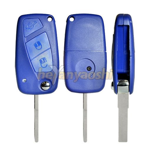 Picture of Replacement 3 Buttons flip Remote Key Shell for Fiat Blue