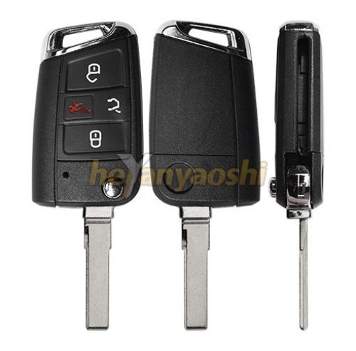 Picture of Replacement 4 Buttons Flip Remote Shell for VW NBGFS12P01