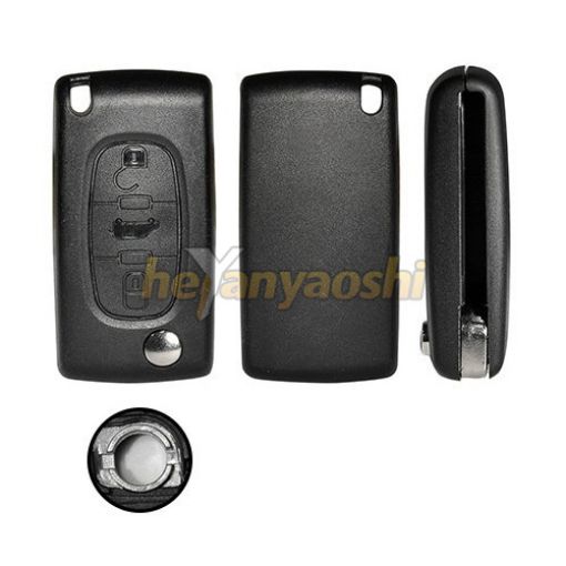 Picture of Replacement 3 Buttons flip Remote Key Shell for Fiat W/ Battery Connector