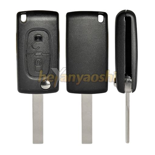 Picture of Replacement 2 Buttons Flip Remote Shell  for Peugeot W / O Battery Connector