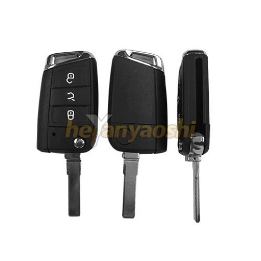 Picture of Replacement 3 Buttons Flip Remote Shell for VW HU163T