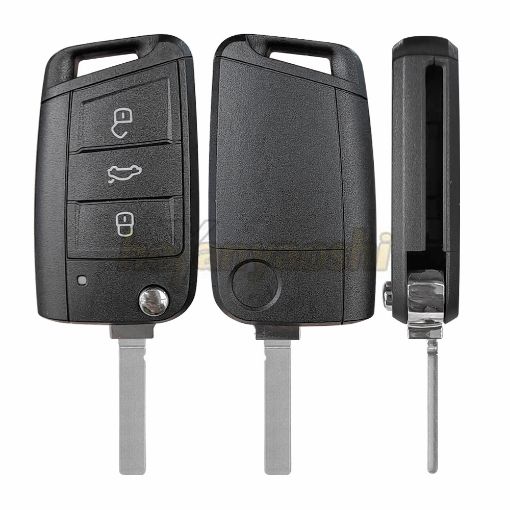 Picture of Replacement 3 Buttons Flip Remote Shell for VW